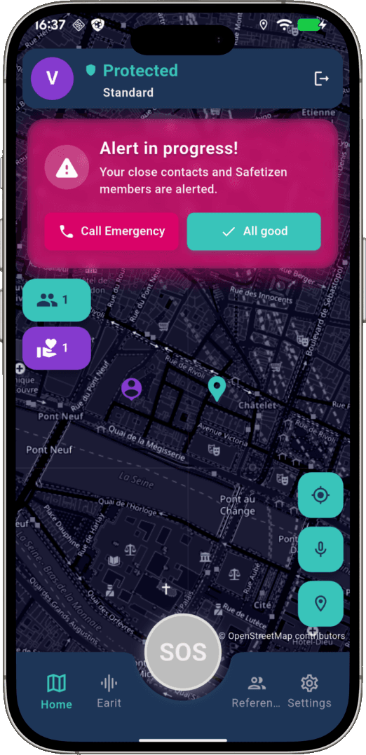 Safetizen — interface sans alerte, thème clair